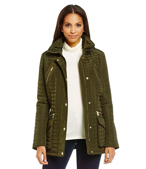 michael kors moss green quilted coat|Women's Green Jackets and Coats .